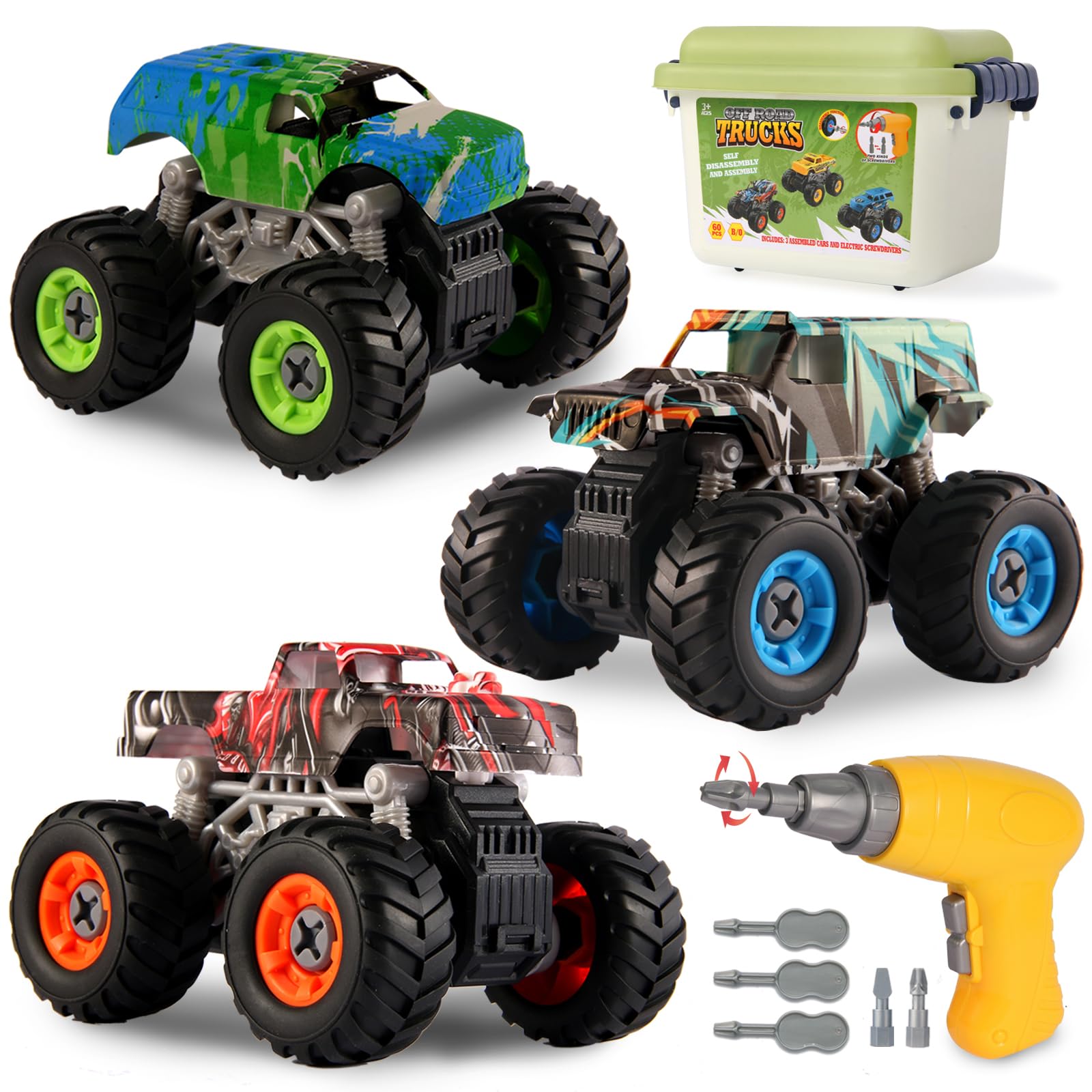 Trovogil Take Apart Monster Truck Toys for Kids 3 4 5 6 7 8 Year Old Boys, STEM 
