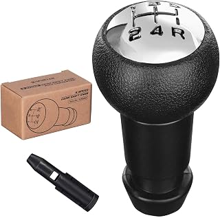 Spurtar Peugeot 106 5 Speed Manual Gear Shift Knob | 107 207 301 306 307 308 407 408 508 3008 1007 for Citroen C2 C3 C4 Picasso Black and Silver
