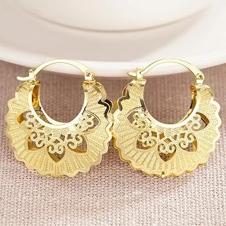 Metal Hollow-out Hoop Earrings for Women Delicate Graceful Jewelry
