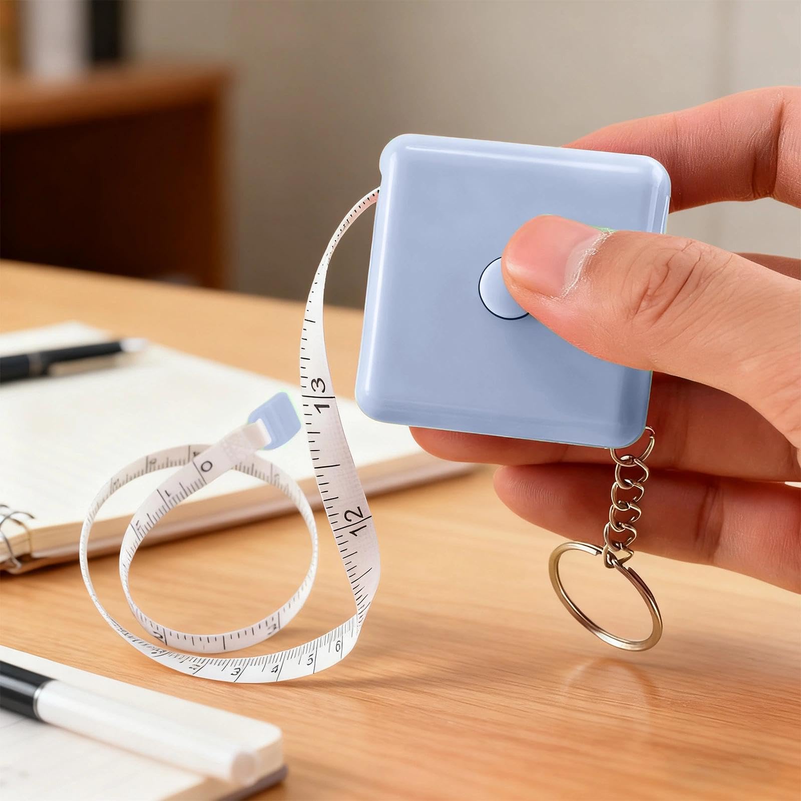 Mini Retractable Measuring Tape 5ft Compact Square Key Chain Tape Body Tape for 