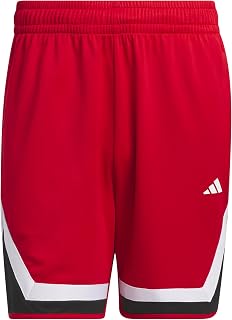 adidas Mens Pro Block Shorts Basketball Casual Bottoms Casual Moisture Wicking - Red