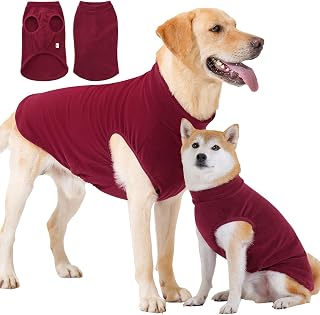 HEYWEAN Dog Fleece Jumper Stretch Winter Coat Warm Dog Pajamas Pullover Sweater Fleeces for Small Medium Large Dogs Clothes Sweatshirt Winter Outfit Fleece Dogs Jumper Pet Warm Vest Lightweight Jacket