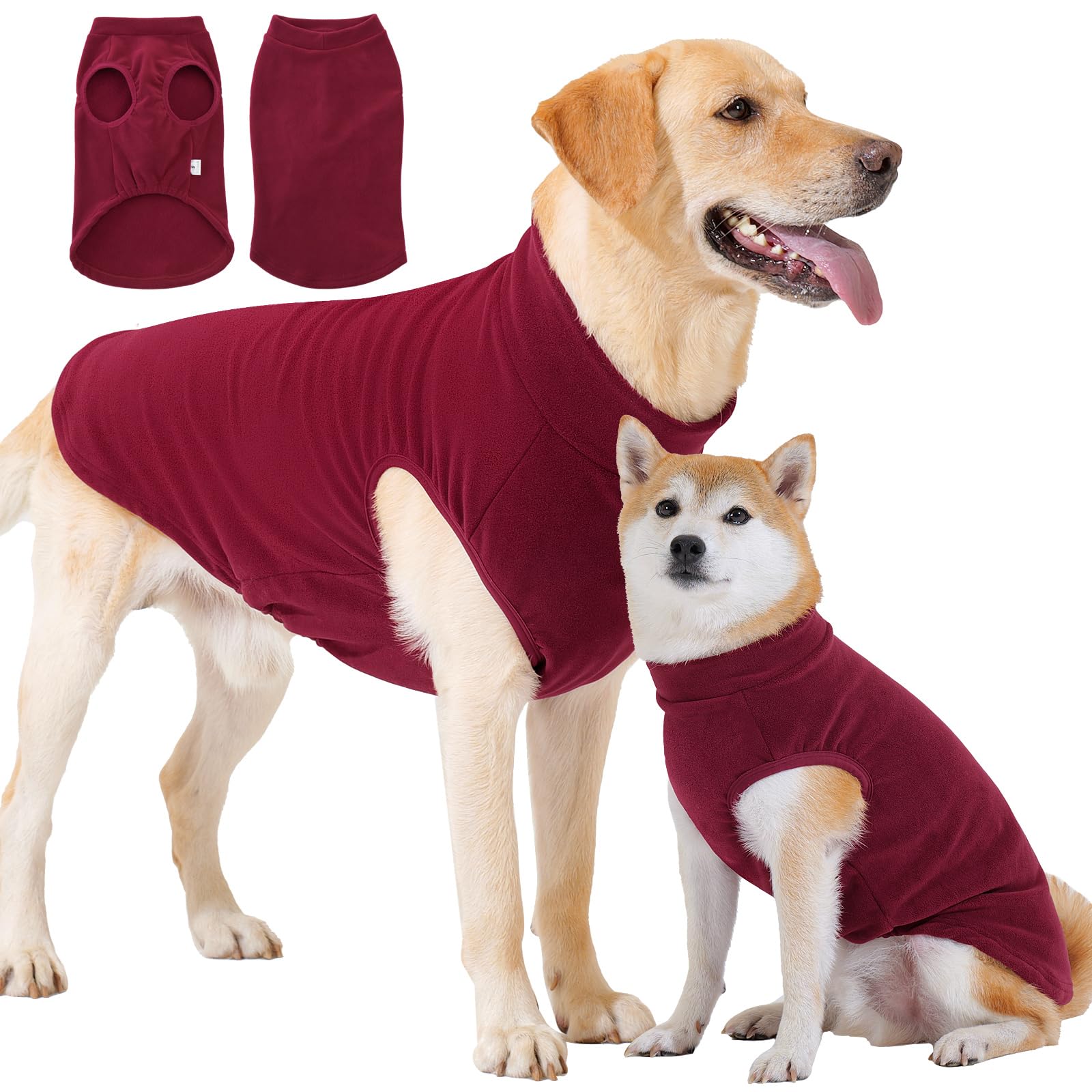 HEYWEAN Dog Fleece Jumper Stretch Winter Coat Warm Dog Pajamas Pullover Sweater 