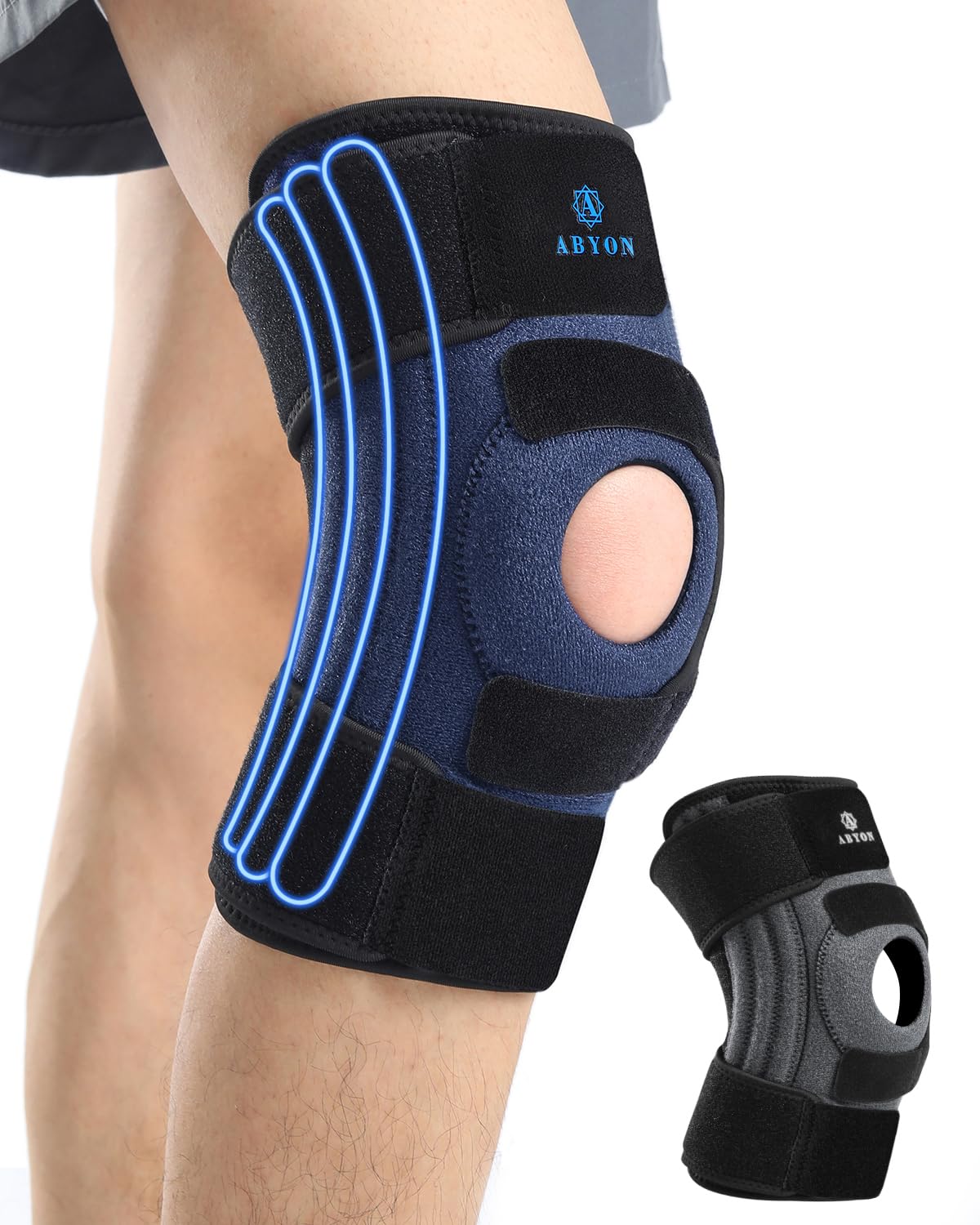 ABYON Knee Brace for Men and Women, Arthritis, Meniscus Tear, ACL, Triple Side S