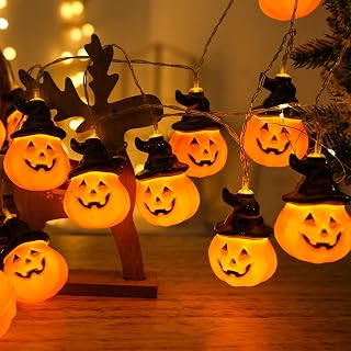 Jsdoin Pumpkin Lights 5M Halloween String Lights Battery Powered Halloween Decoration Pumpkin Lights 16.5ft 20 LED for Party Indoor Outdoor Home Festival Decoration