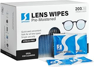 200 Count Lens Wipes for Eyeglasses, Eye Glasses Cleaner Wipes for Phone | Streak-Free & Scratch-Free Pre-moistened Lens Cleaning Wipes, Individually Wrapped Glasses Wipes for Sunglass & Touchscreens.