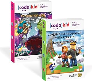 CodaKid Coding Bundle for Kids – Learn Lua with Roblox + Python Game Development – 140+ Hours of Award-Winning STEM Courses – Ages 9+ – PC & Mac