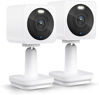 WYZE Cam OG Indoor/Outdoor 1080p Wi-Fi Smart Home Security Camera with Color Night Vision, Motion Detection, 2-Way Audio, Compatible with Alexa & Google, White (2-Pack), Free Expert Setup (Renewed)