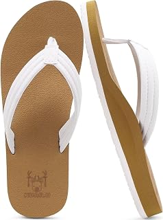 KuaiLu Women's Summer Arch Support Beach Flip Flops Anti-Skid Sea