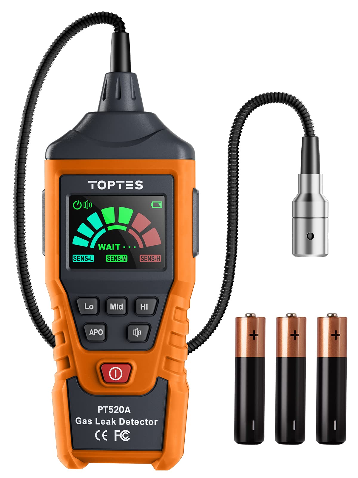 PT520A Natural Gas Detector, Gas Leak Detector with 17-Inch Gooseneck, Locating 