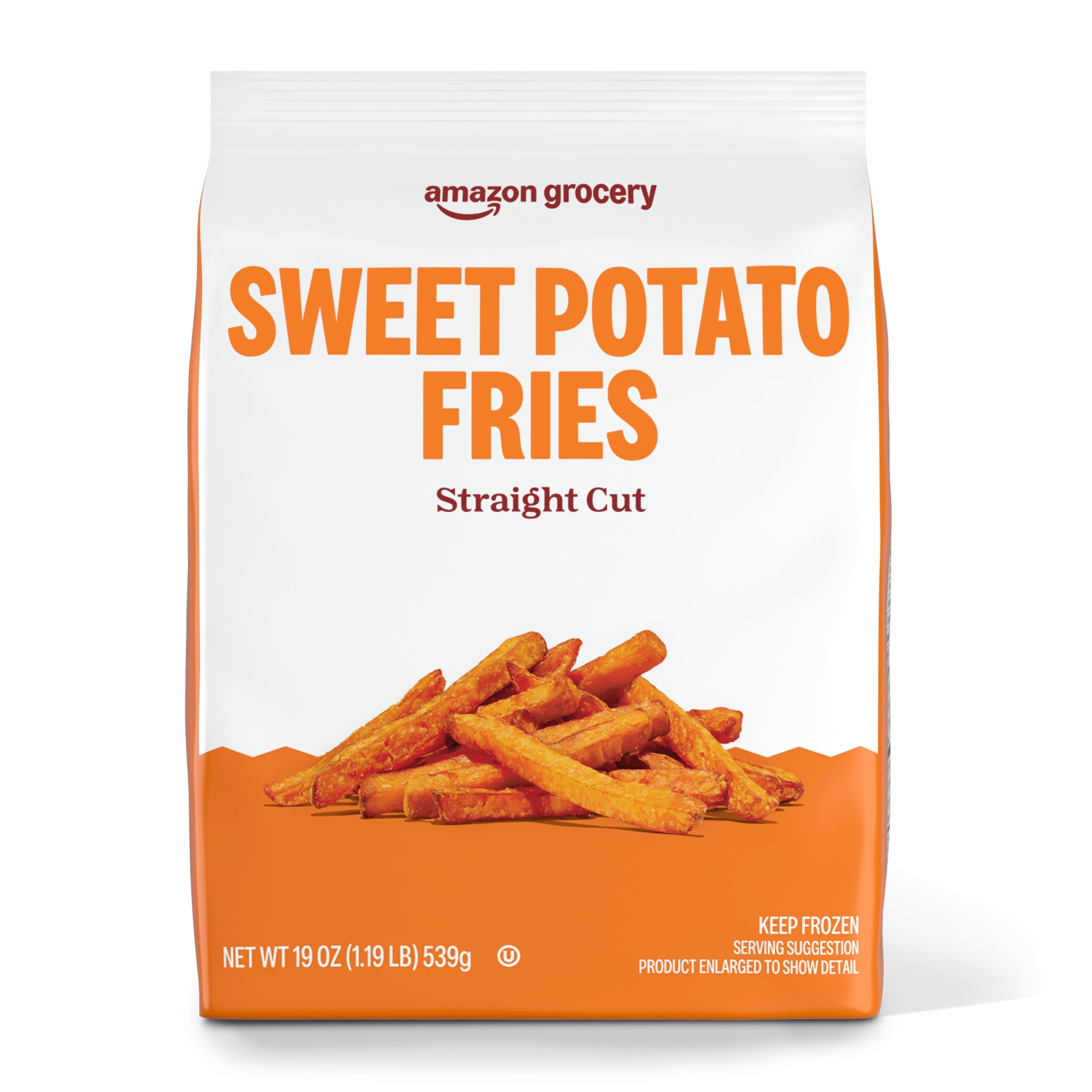 Amazon Grocery, Sweet Potato Straight Cut Fries, 19 Oz, Frozen