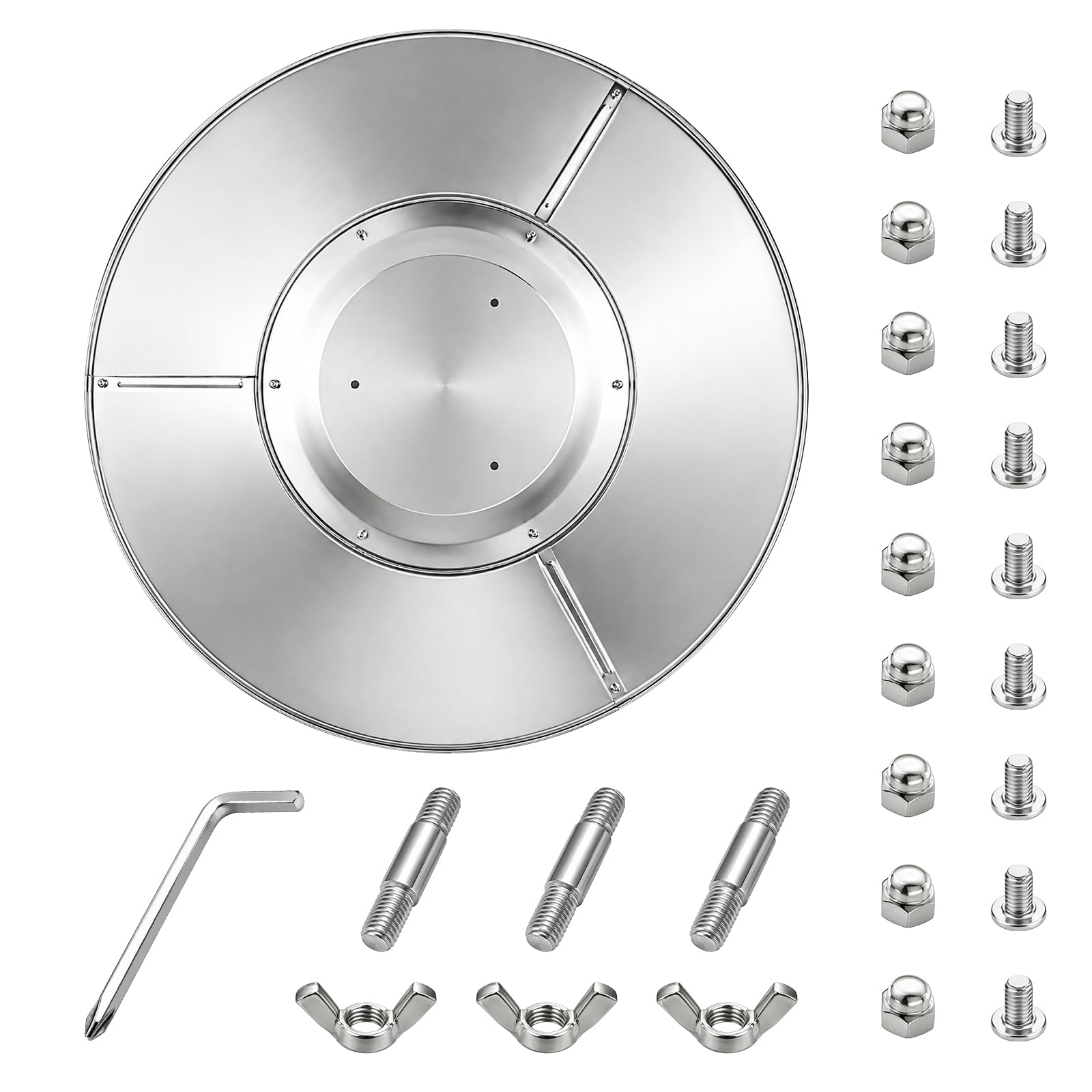33 Inch Round Patio Heater Reflector Shield, 3 Pre-Drilled Holes | Dome Top Repl