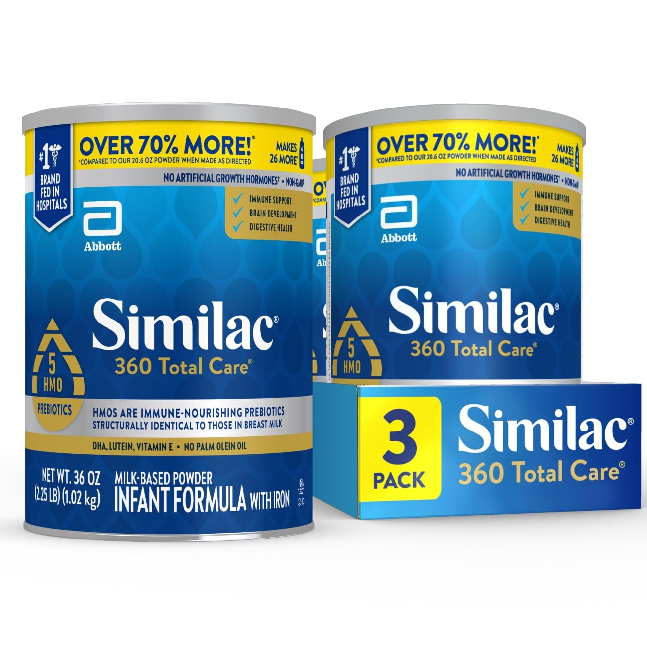 Similac 360 Total Care Baby Formula Powder, 5 HMO Prebiotics | Infant formula de