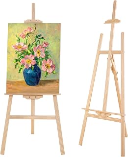Falling in Art Easel Stand for Painting, Wooden Easels for Painting Canvas, Adjustable＆Folding, for Drawing, Wedding Sign, Poster, Classroom, for Kids＆Adults