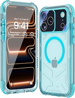WIFORT for iPhone 17 Pro Max Waterproof Case, [Fit for Magsafe] with Sapphire Lens & Screen Protector, IP68 Full Body 15FT Military Shockproof, Magnetic Frosted Phone Cover with Lanyard, 6.9" Teal