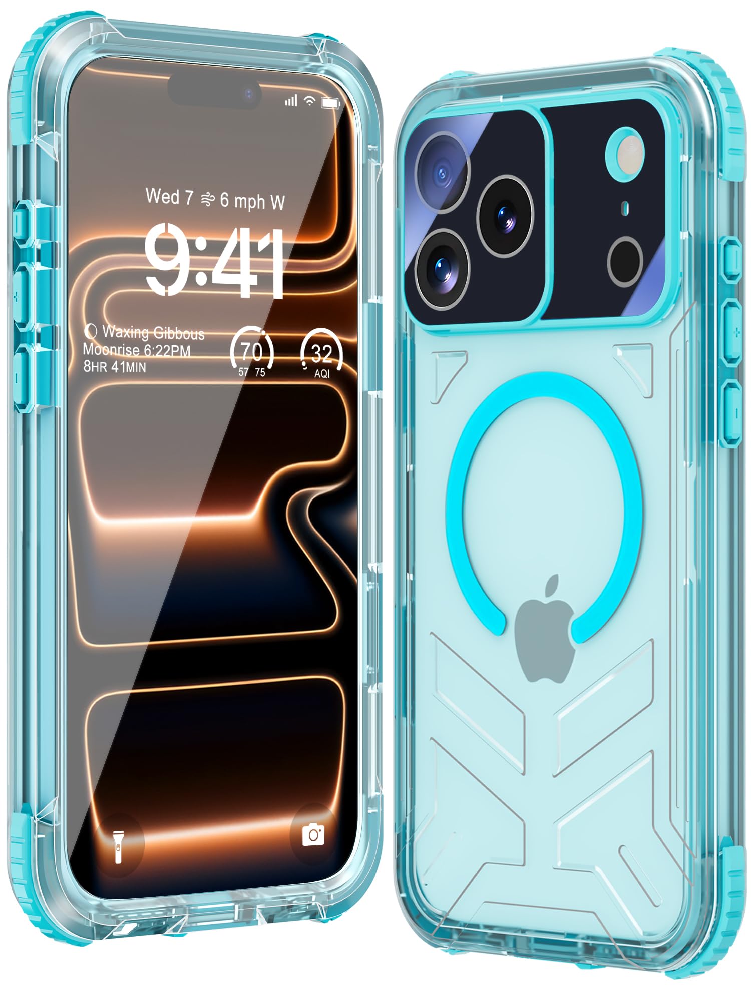 WIFORT for iPhone 17 Pro Max Waterproof Case, [Fit for Magsafe] with Sapphire Le
