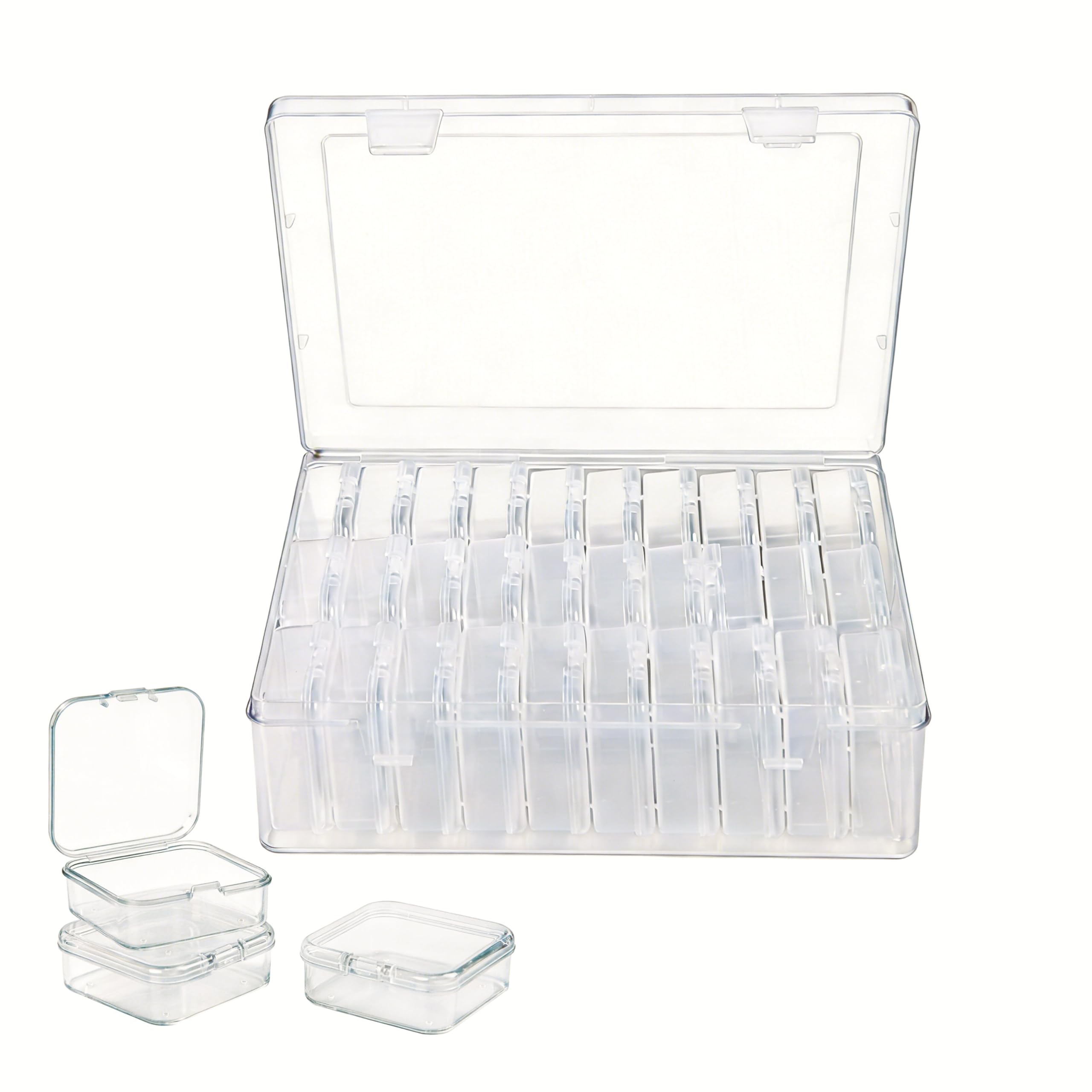 Lhazemu Bead Organizer Box | Forty Label Sheets, Small Beads Storage Cases, Plas