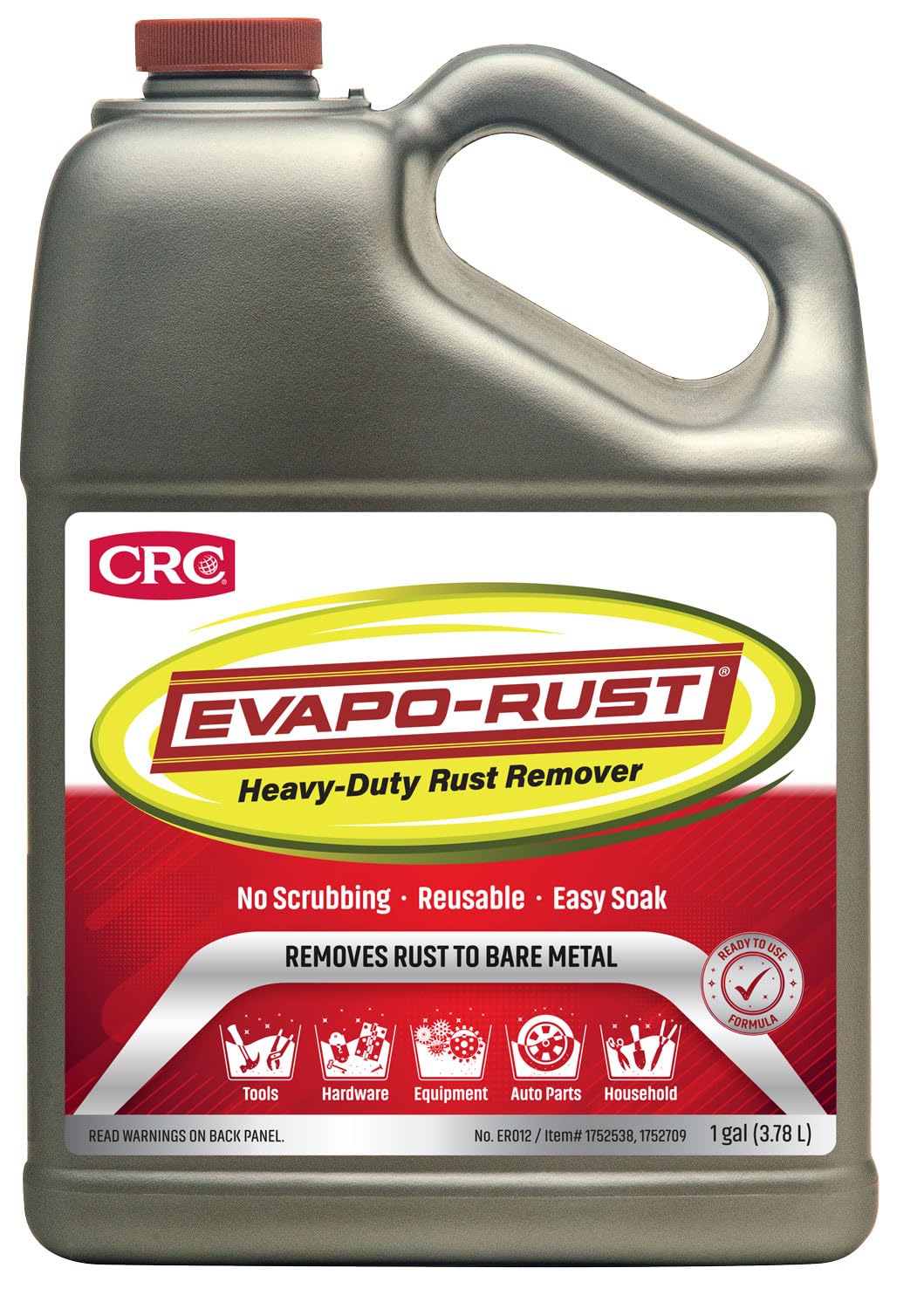 Evapo-Rust CRC Heavy Duty Rust Remover for Metal and Tools - 1 Gallon | Reusable