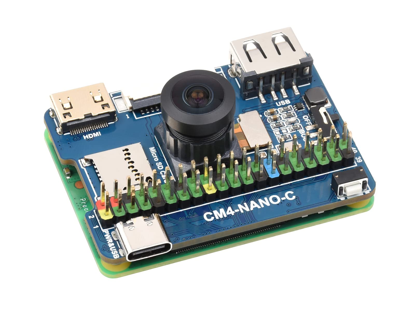 Nano Base Board (C) for Raspberry Pi Compute Module 4 Lite/EMMC, Same Size As Th