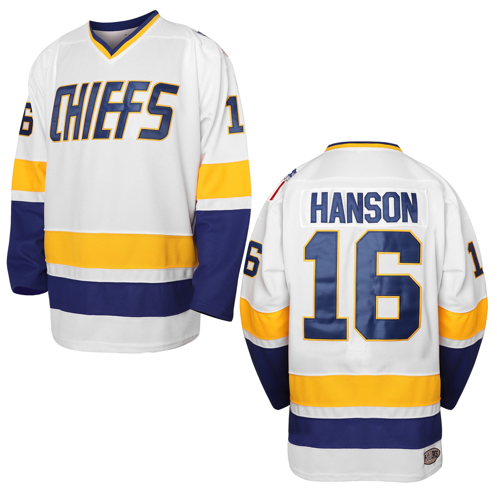 Hanson Brothers Hockey Jersey 16 Charlestown Chiefs 17 Jeff Slap Shot 18 Movie H