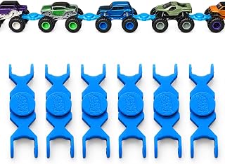 Time2Race Monster Truck Train Connectors 6-Pack - Universal Hook-On Axle Design Compatible with Hot Wheels and Monster Jam 1:64 Scale Trucks