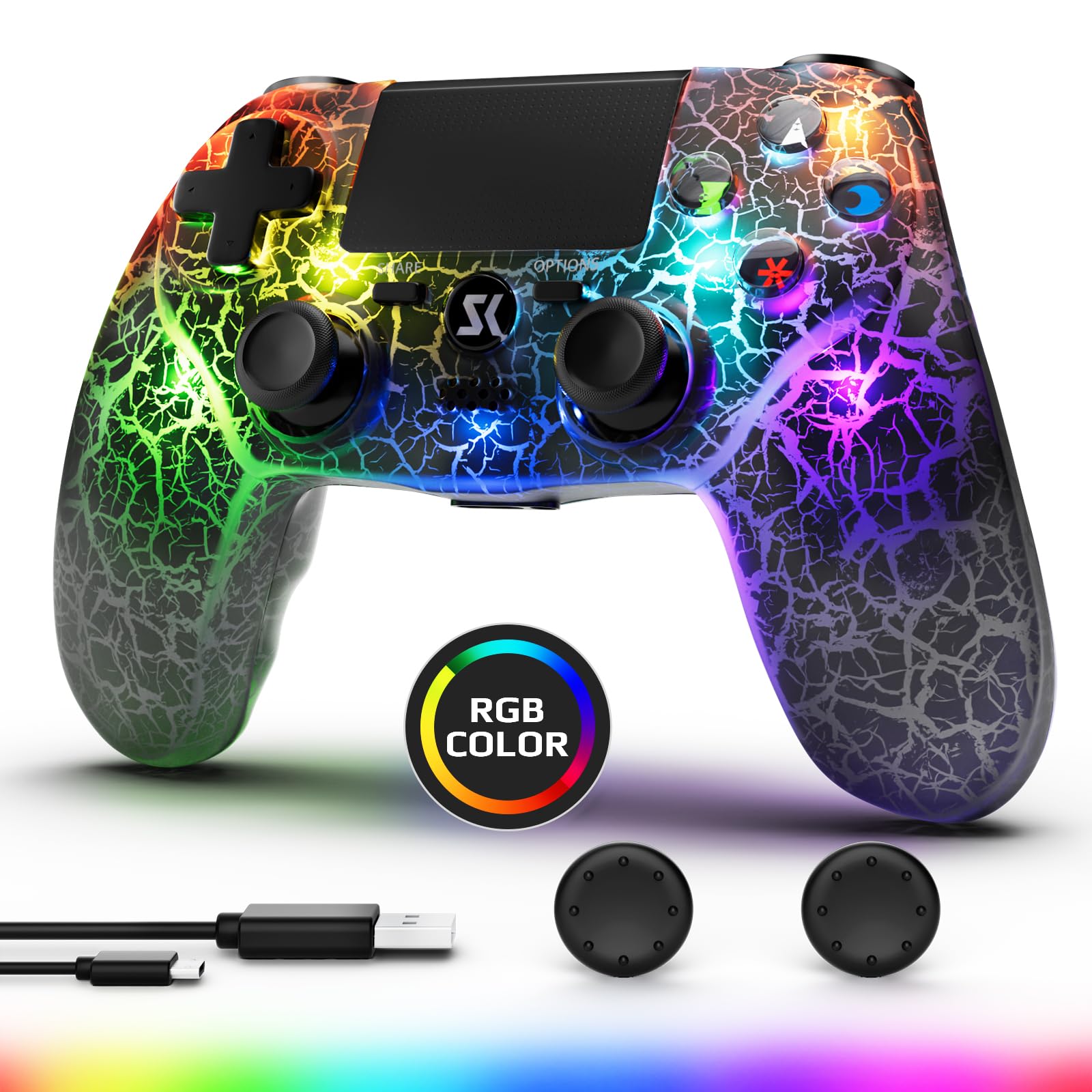 Boowen Wireless Controller for PS4, Controller Compatible with PS4/Pro/Slim,Doub