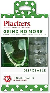 Plackers Grind No More Night Guard, Ready-to-Wear, 16 Count | Dental protection, Disposable, No boiling or molding, Fits upper or lower teeth, BPA free