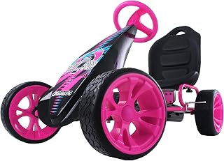 hauck Sirocco Go Kart Kids Pedal Racing Ride-On for Ages 4-12, Pink | Outdoor Ride-On Bicycle Cart with Rubber Tires for Boys and Girls with Adjustable Bucket Seat and Advanced Handbrakes