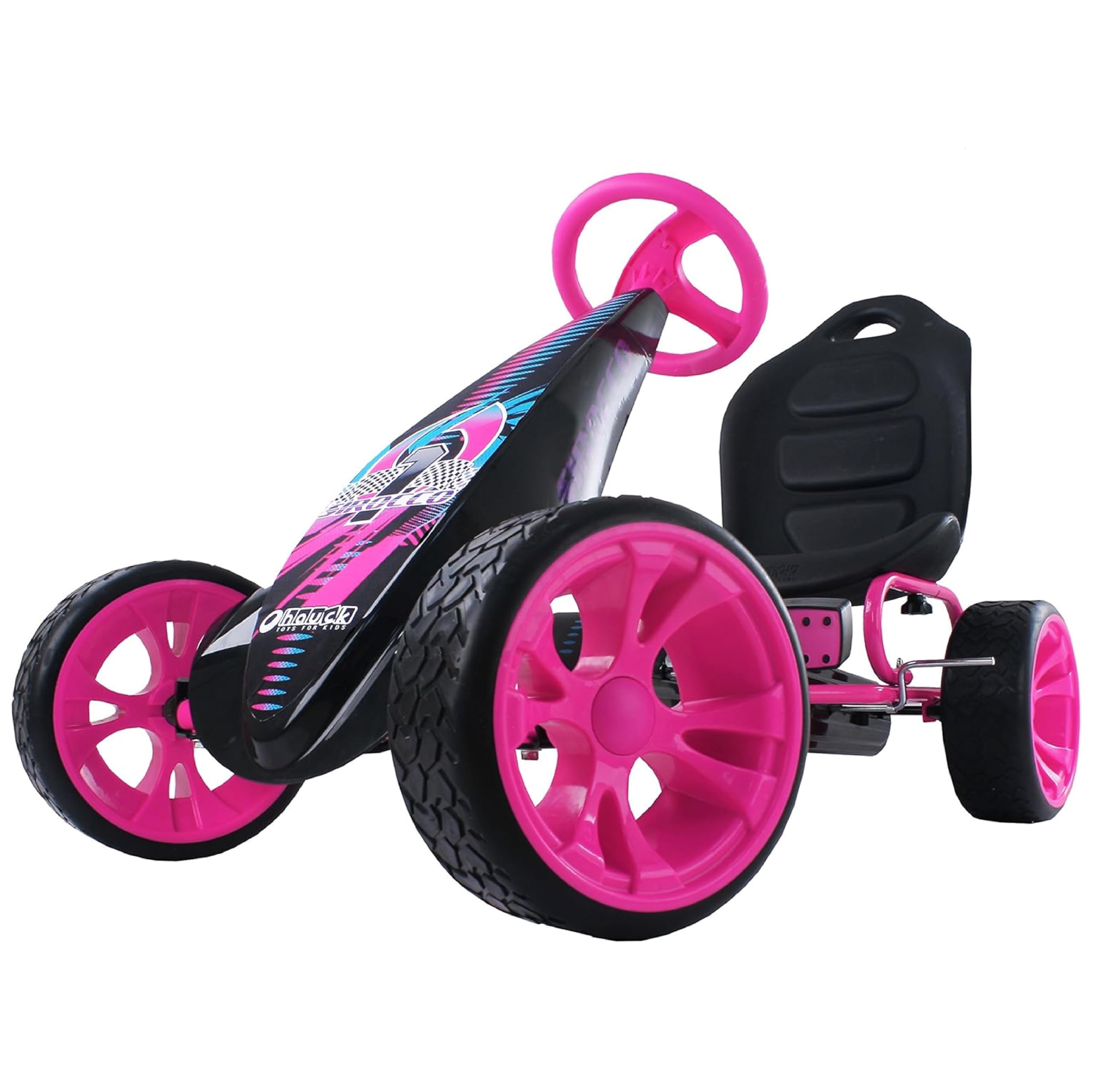 hauck Sirocco Go Kart Kids Pedal Racing Ride-On for Ages 4-12, Pink | Outdoor Ri