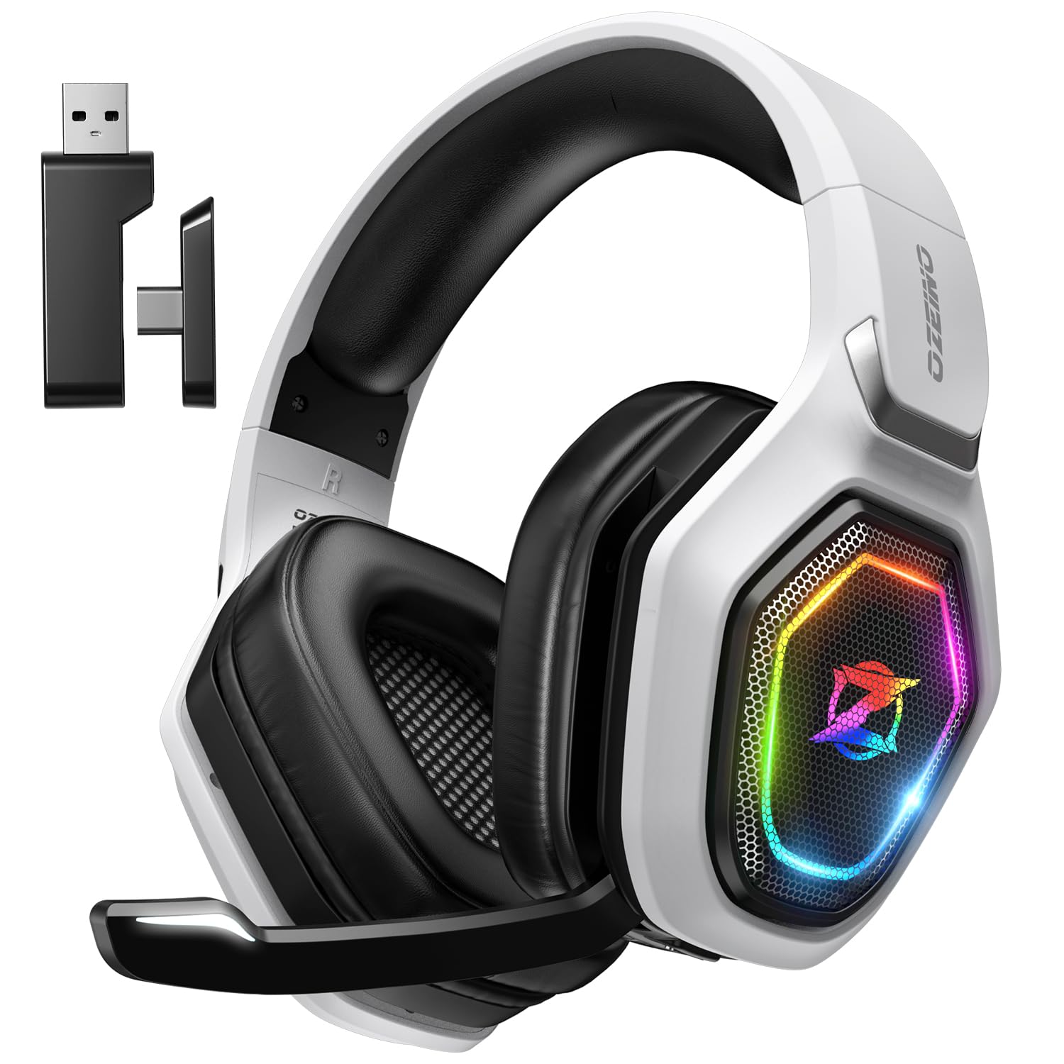 Ozeino Wireless Gaming Headset for PS5, PC, Switch| Lossless Audio-40H Batt | Pl
