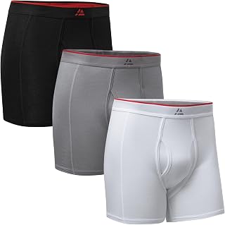 DANISH ENDURANCE Bamboo Boxer Shorts for Men, Breathable Underwear, Soft Antibacterial Pants, Optional Open Fly, 3 Pack