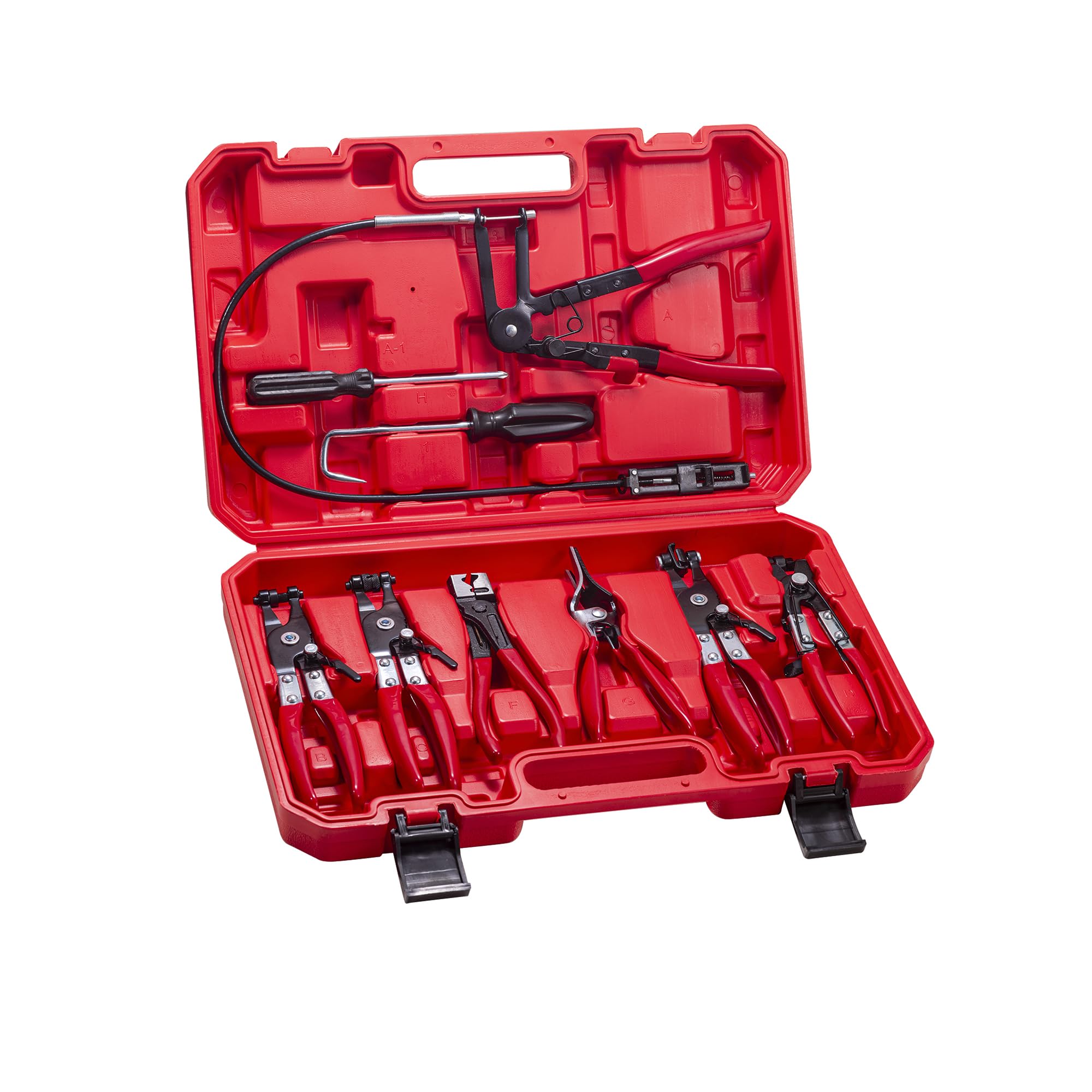 9-Piece Hose Clamp Pliers Set for Fuel Line Disconnect Tool &amp; Water Hoses, A