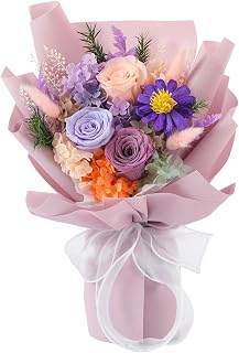 Forever Flowers for Delivery, Preserved Purple Rose Bouquet, Birthday Gift | Real Flower Bouquet That Last 1-3 Years, Anniversary, Wedding Gift for Her Women Mom, Christmas, Valentines, Mothers Day