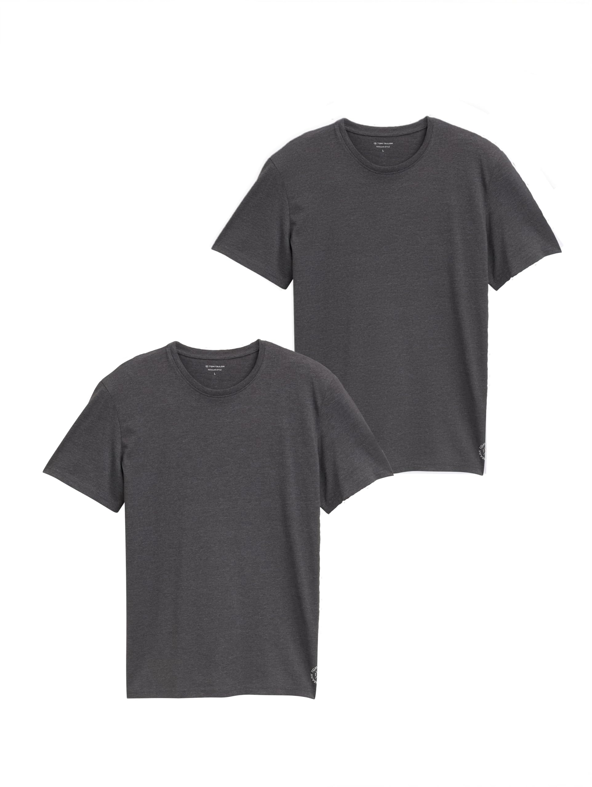 TOM TAILOR 1008638 Pack of 2 Men's Basic T-Shirts (Pack of 2)
