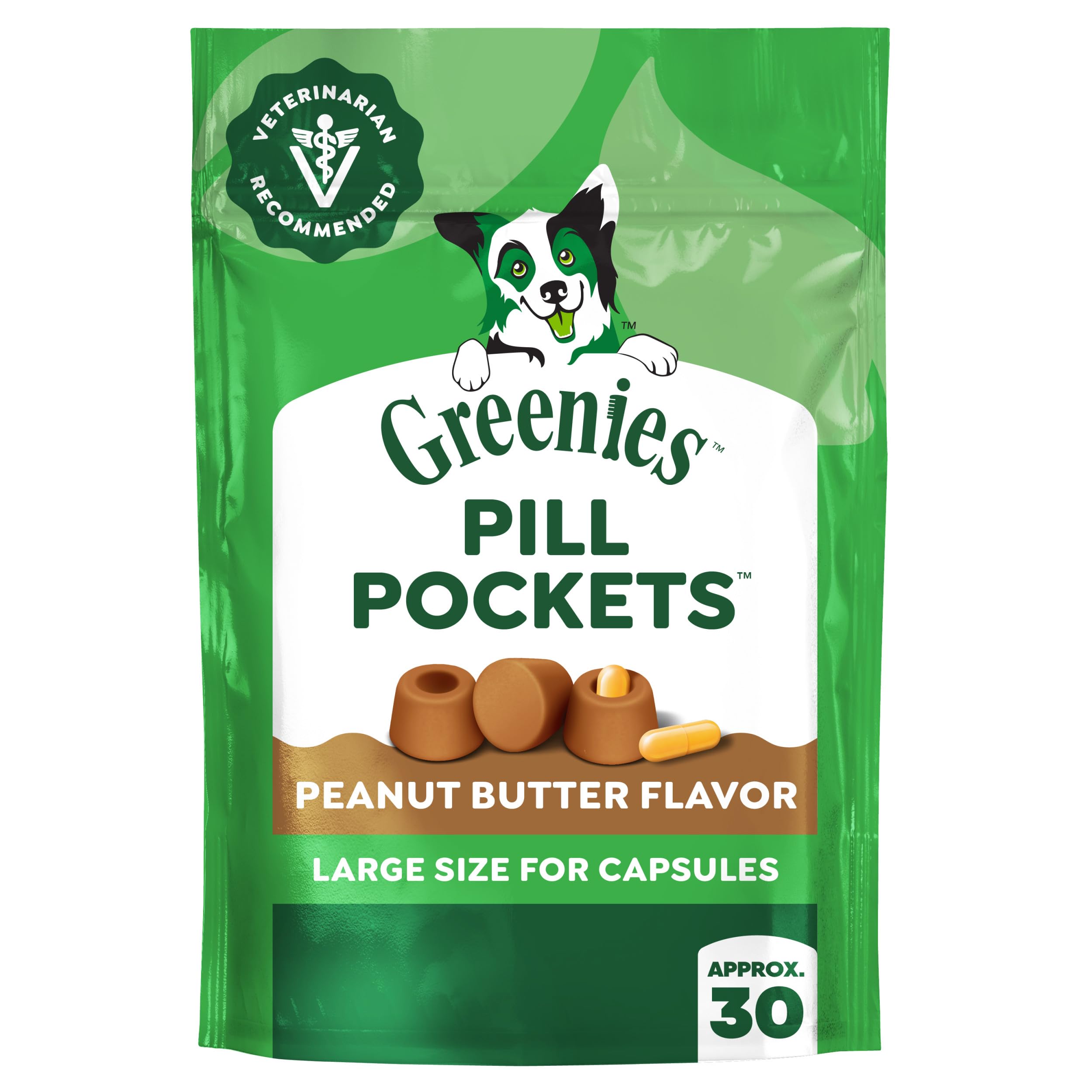 Greenies Pill Pockets Large Size Dog Treats, Peanut Butter, 7.9 oz | Vet-recomme