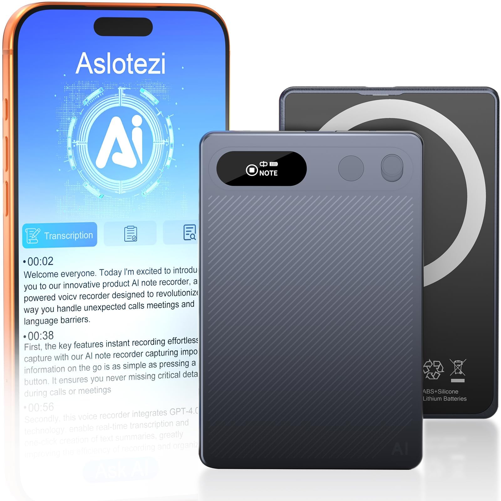 AI Voice Recorder, Note Voice Recorder with AI Transcription & Summarize | AI No