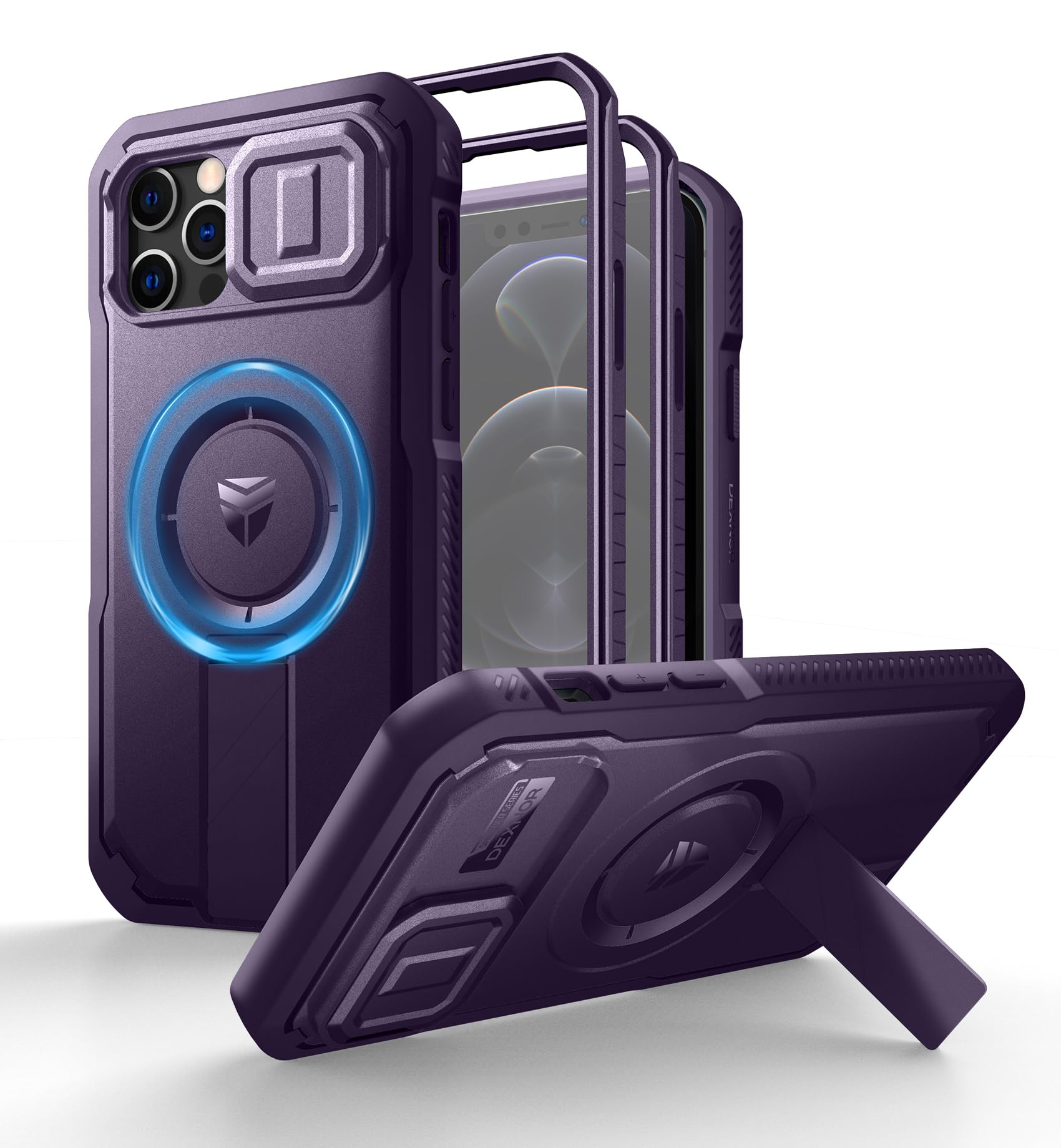 Dexnor for iPhone 12 & 12 Pro Magnetic Case With Slide Camera Cover & Adjustable