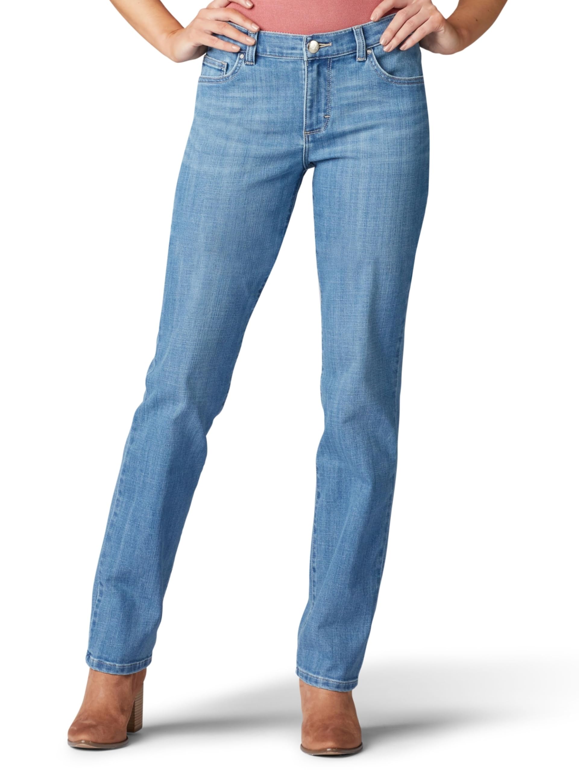 Lee Women's Denim Trousers, Solid Premium Light Blue