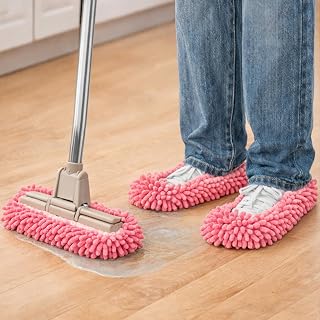 1 Pair of Slippers Floor Cleaning Accessories for Floor Cleaning and Daily Cleaning Tasks (Pink)