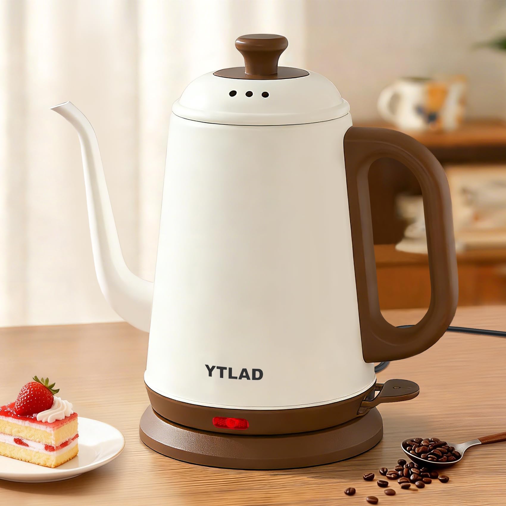 YTLAD Gooseneck Electric Kettle 1L, 1000W, Pour-Over Coffee & Tea | Precise Flow