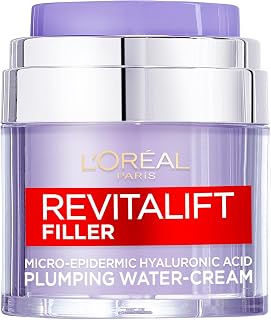 L’Oréal Paris Watercream, Plumping Face Moisturiser Revitalift Filler, 50ml | Plumping Face Cream with Micro-Epidermic Hyaluronic Acid for Hydration to Smooth and Replump the Look of Wrinkles, Press Pump