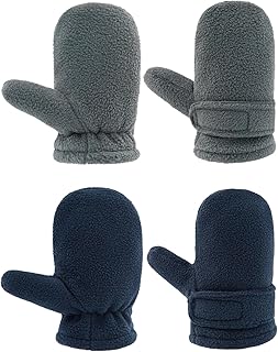 RAOEXI Toddler Infant Winter Mittens Fleece Lined Adjustable Baby Boys Girls Thick Warm Gloves for 1-7 Years