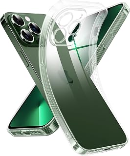 Supdeal Transparent Crystal Case for iPhone 13 Pro Max, Anti-Yellow Silicone Case Bumper Military Anti-Shock Protective Layer Camera Case Lightweight Ultra Thin Slim, 6.7 Inches, Transparent