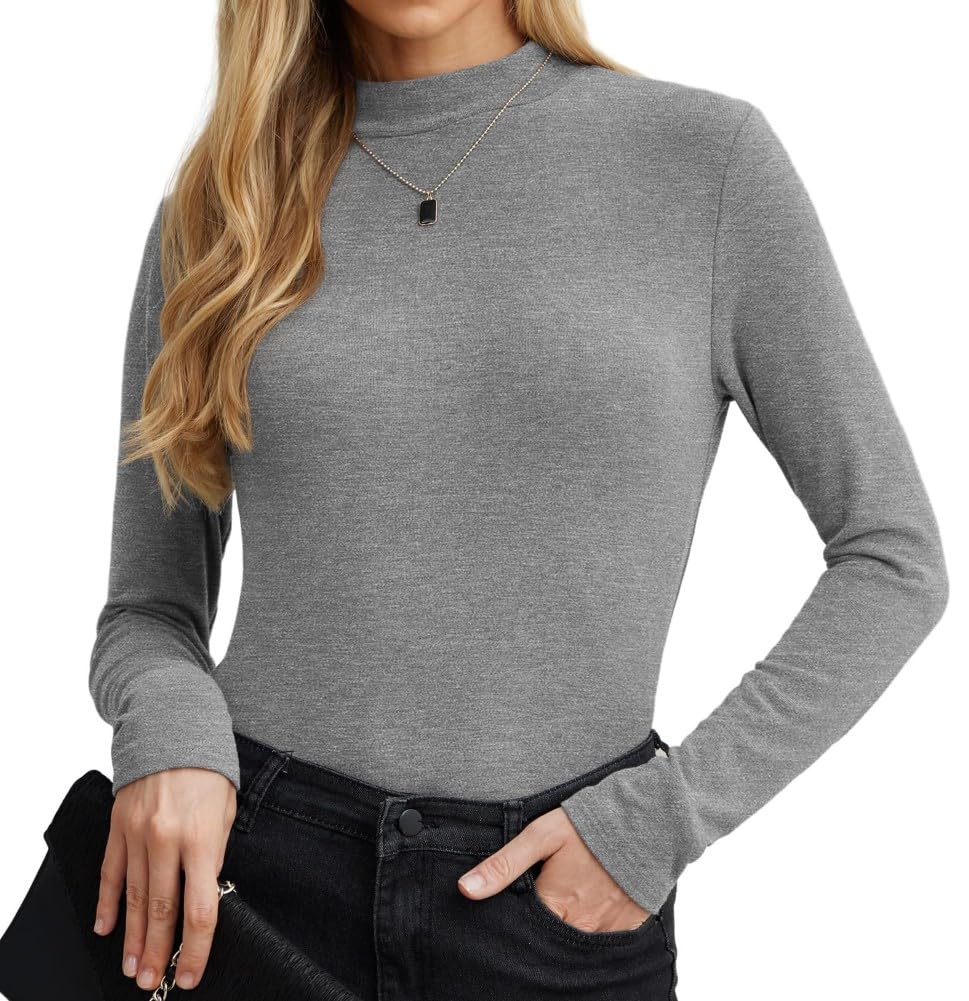 PrinStory Women's Sweatshirts Long Sleeve Pullover Women's Stretch Turtleneck T 