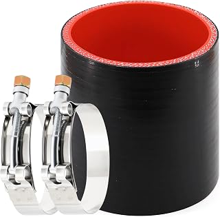 2.75 inch Silicone Hose Coupler 2-3/4 in(70mm) Straight Reinforced High Temp Intake Intercooler Coupler for Turbo/Radiator/Exaust, Leg Length 3inch 4-ply with 2PCS Clamps