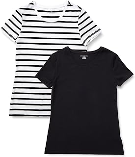 Amazon Essentials Women's Multipack T-Shirt, Regular Fit, Short Sleeve (Crew Neck/V-Neck)