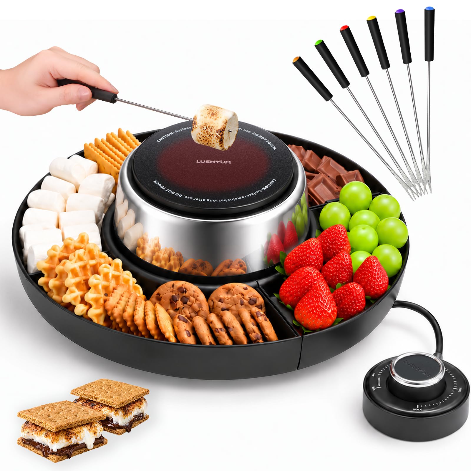 LUSHYUM Tabletop Indoor Electric S'mores Maker Kit, Flameless & Smokeless | LUSH