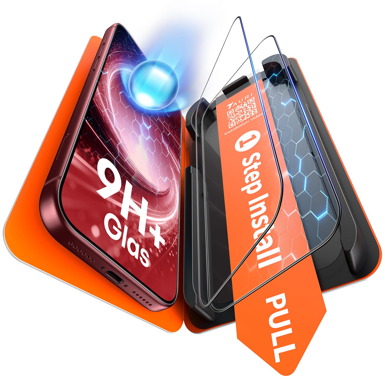 TAURI 2 Pack for iPhone 18 Pro Max Screen Protector, [1-Step Install] | Auto Dus