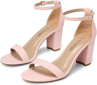 DREAM PAIRS Women's Summer Comfortable Low Heel Open Toe Adjustable Strap Sandals