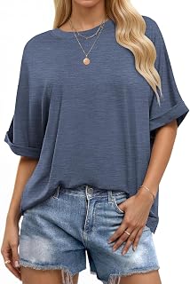 WNEEDU T-shirts Short Sleeve Women Summer 2026 Blouses Round Neck Loose Top Basic Tunic Oversize Tshirt